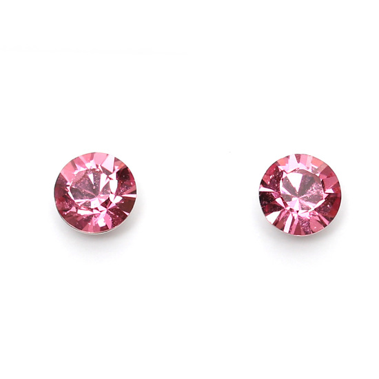 Rose Austrian crystal stud earrings with Sterling Silver posts and backs