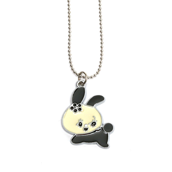 Black bunny rabbit pendant necklace