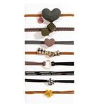 8 Pcs Gray Hair Bobbles with Heart Charm