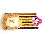 Brown and yellow stripe hairband with kitty shape