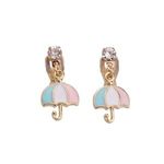 Colourful Umbrella Drop Clip On Earrings