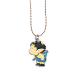 Blue cupid boy pendant necklace