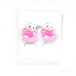 Bunny in lilac dress stud earrings (Size: approx. 10 x 14 mm)