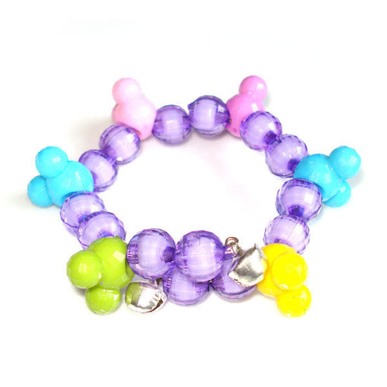 Violett-transparente Beads mit bunten "Mic