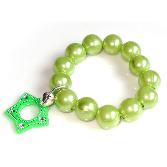 Grüne Perlen mit grünem Stern Kinderarmband