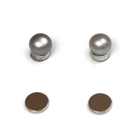 Graue Perlen aus Süßwasserkultur in button Form, 7-7,5mm, Qualität AA